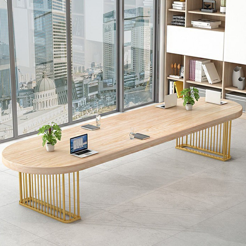 Industrial Solid Wood Office Desk Oval Writing Desk for Office