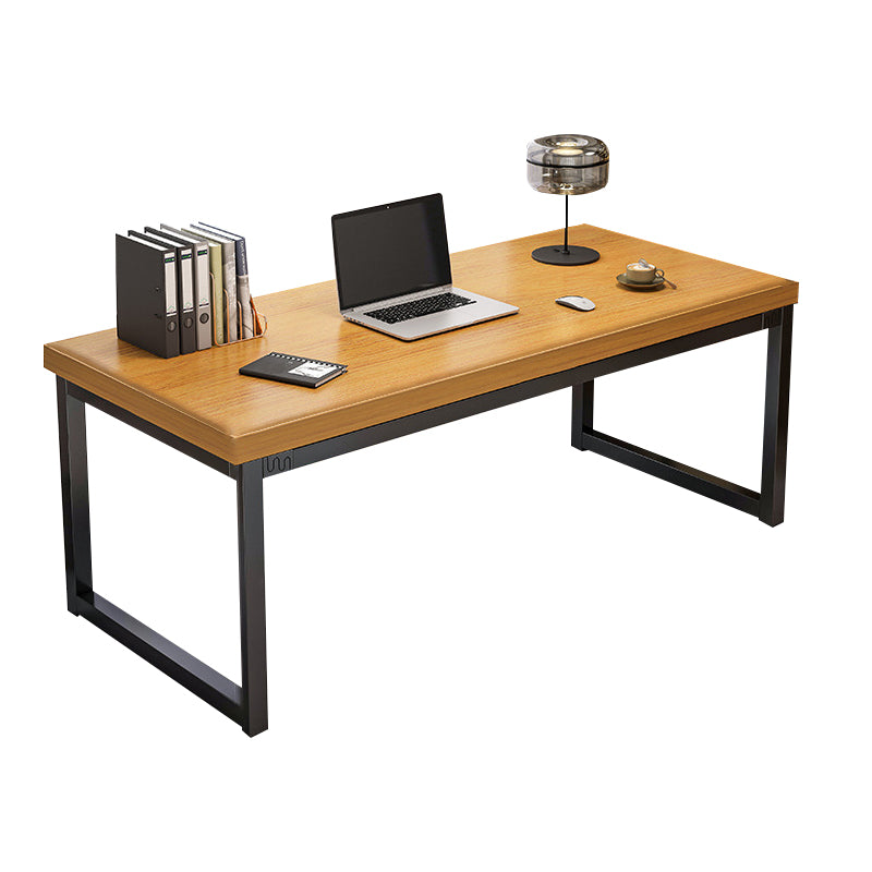 Wood Contemporary Office Desk Antique Finish Computer Desk with Metal Legs