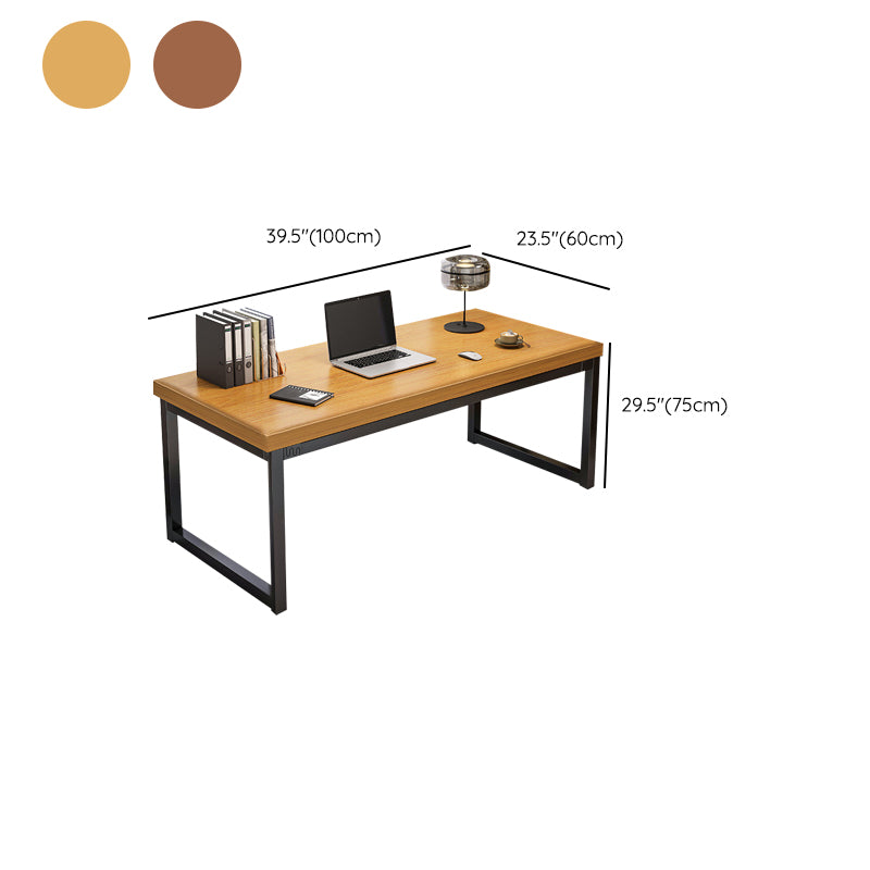 Wood Contemporary Office Desk Antique Finish Computer Desk with Metal Legs