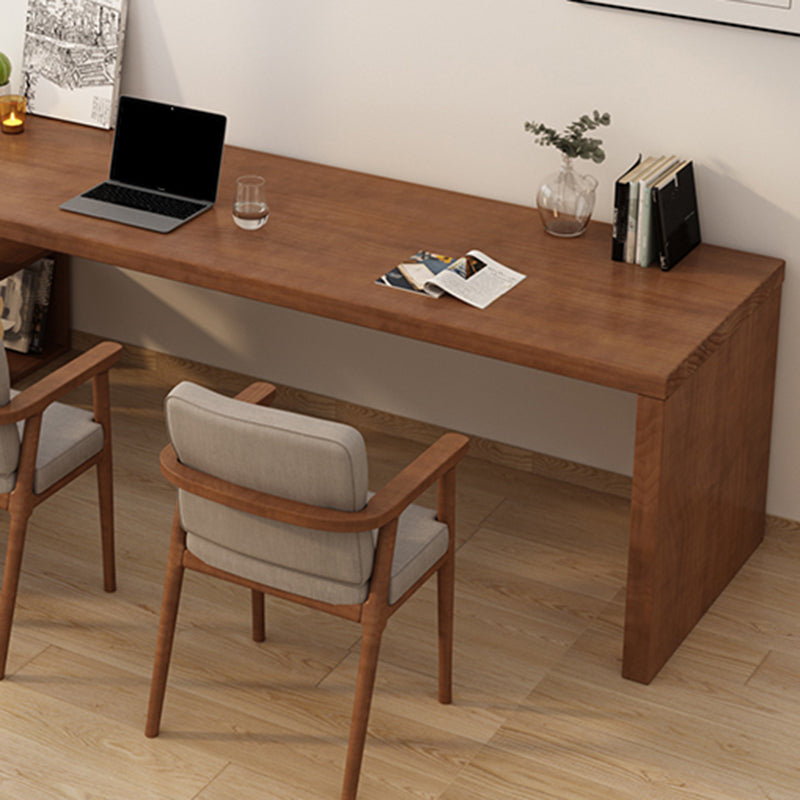 Industrial Solid Wooden Office Desk L-Shape Writing Desk for Bedroom