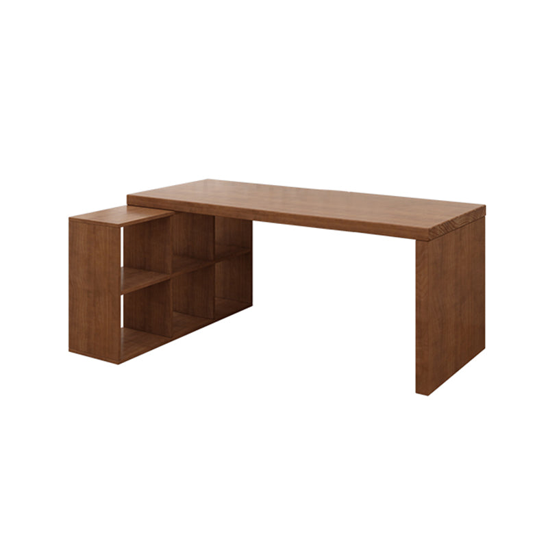 Industrial Solid Wooden Office Desk L-Shape Writing Desk for Bedroom