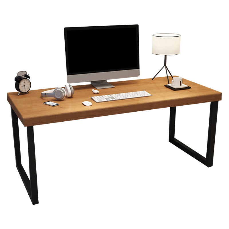 Rectangular Shaped Wood Computer Desk Brown Writing Desk for Home