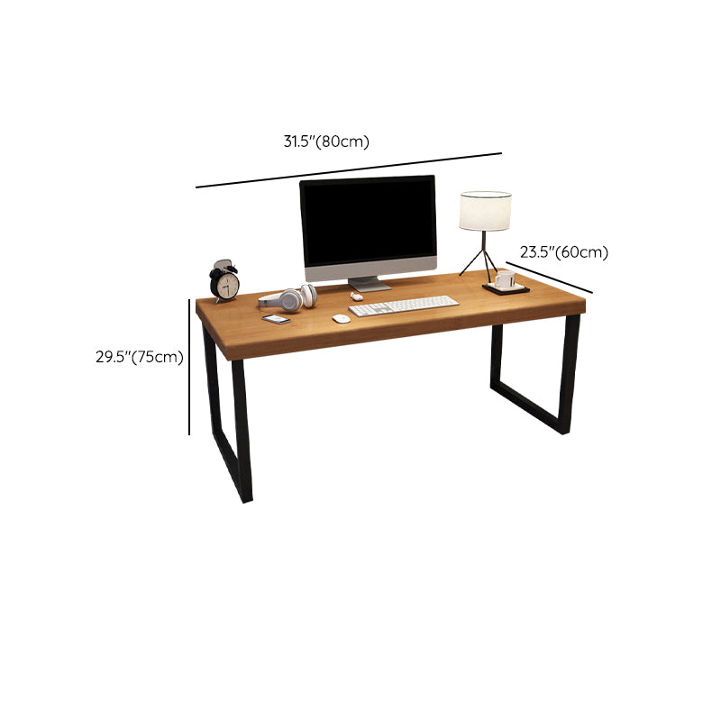 Rectangular Shaped Wood Computer Desk Brown Writing Desk for Home