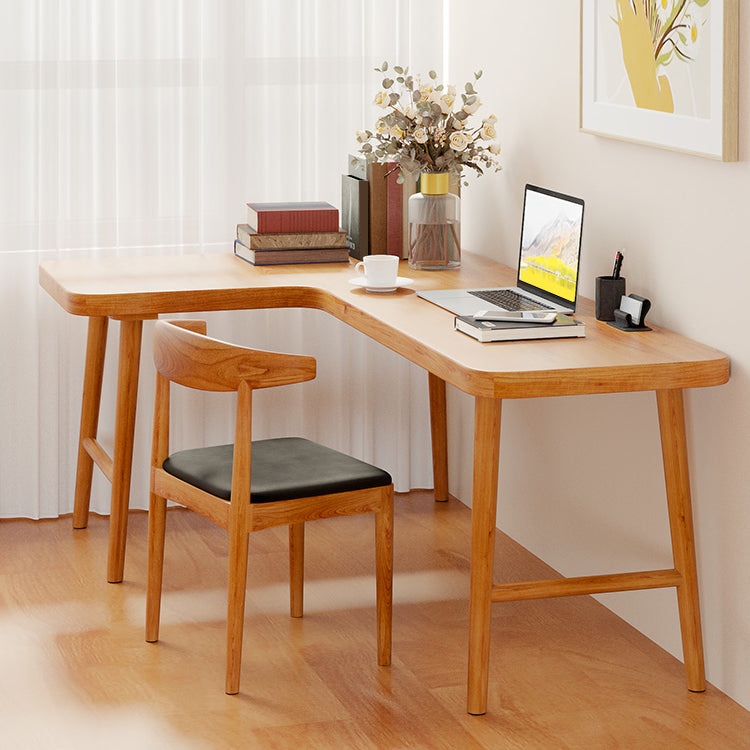 Industrial Solid Wood Writing Desk L-Shape Office Desk for Office