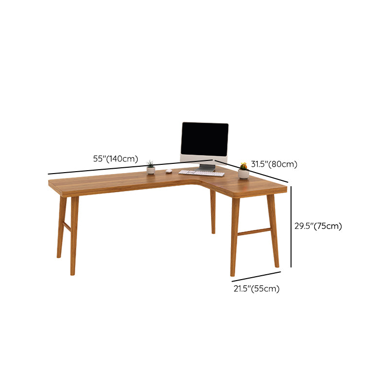 Industrial L-Shape Office Desk Solid Wood Writing Desk for Office