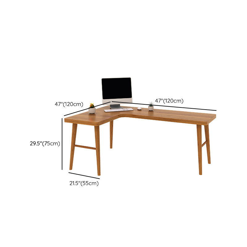 Industrial L-Shape Office Desk Solid Wood Writing Desk for Office