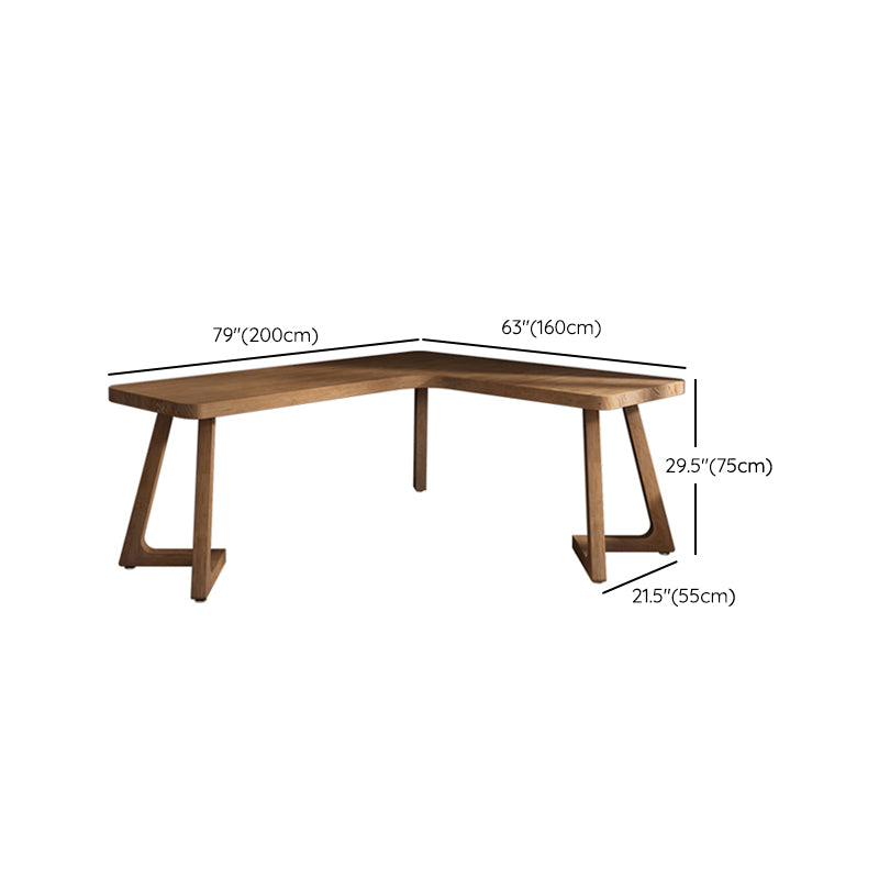 Contemporary Pine Writing Desk L-Shape Office Desk for Office