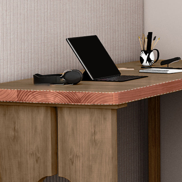 Contemporary Solid Wood Office Desk L-Shape Writing Desk for Office