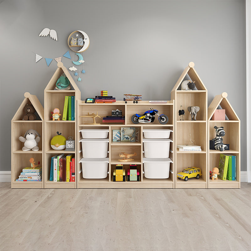 Solid Wood Kids Storage Cubby Nordic Home Freestanding Bookcase