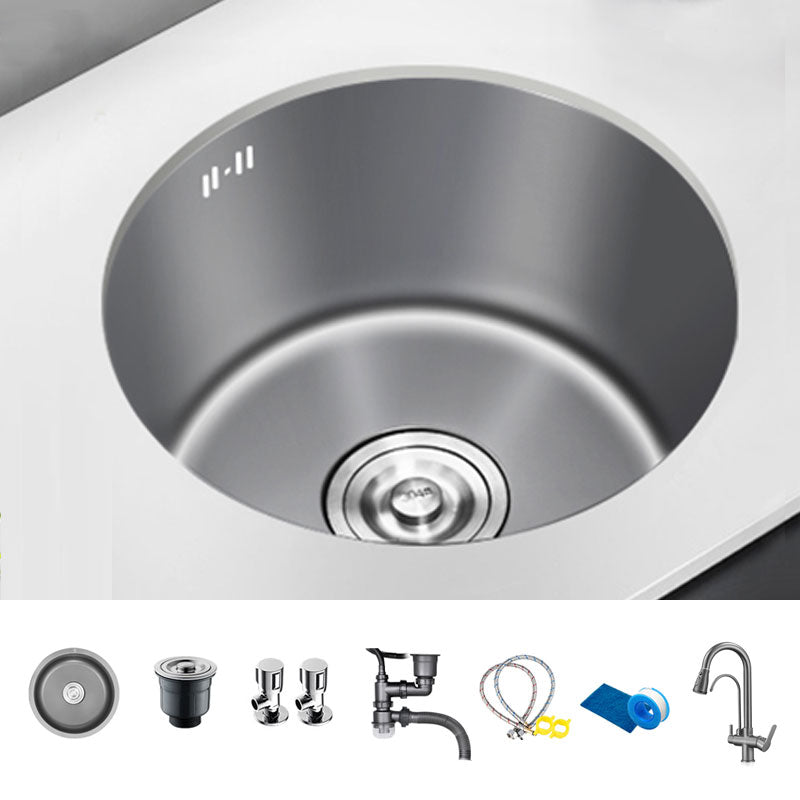 Modern Style Kitchen Sink Stainless Steel Round Shape Kitchen Sink