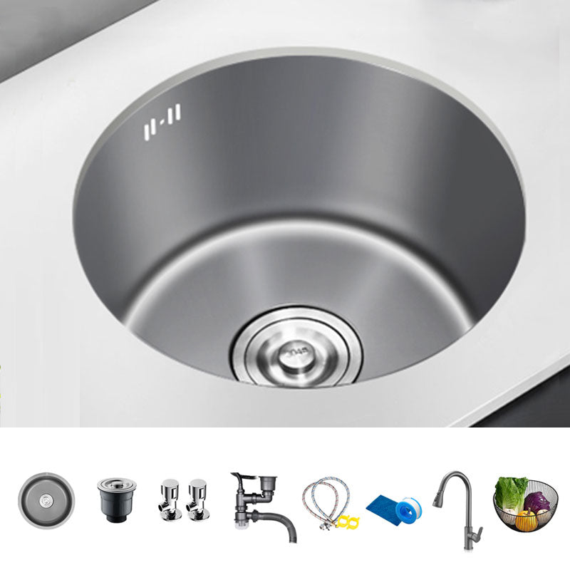 Modern Style Kitchen Sink Stainless Steel Round Shape Kitchen Sink