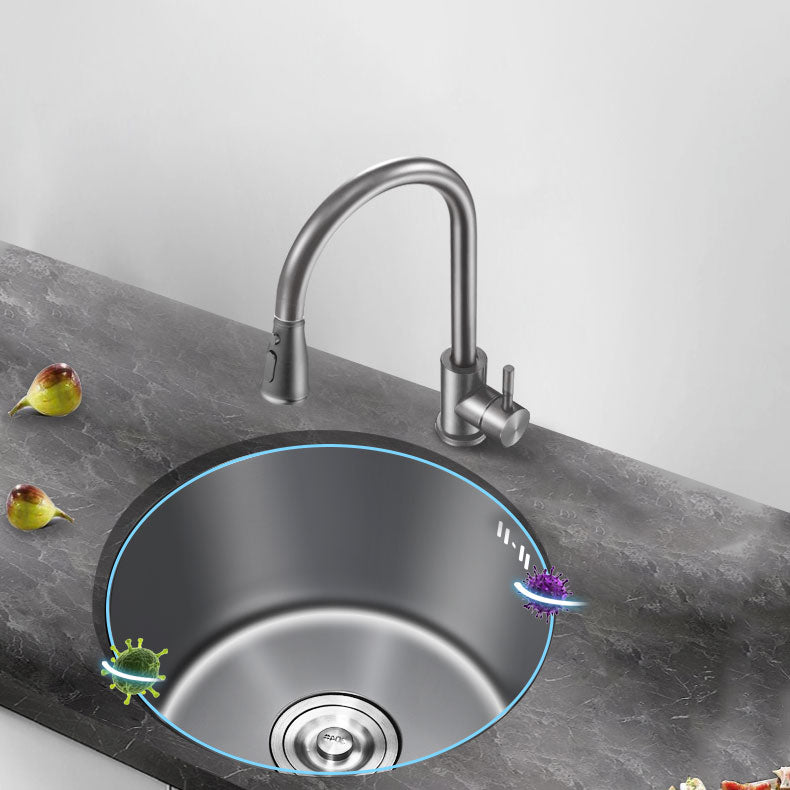 Modern Style Kitchen Sink Stainless Steel Round Shape Kitchen Sink