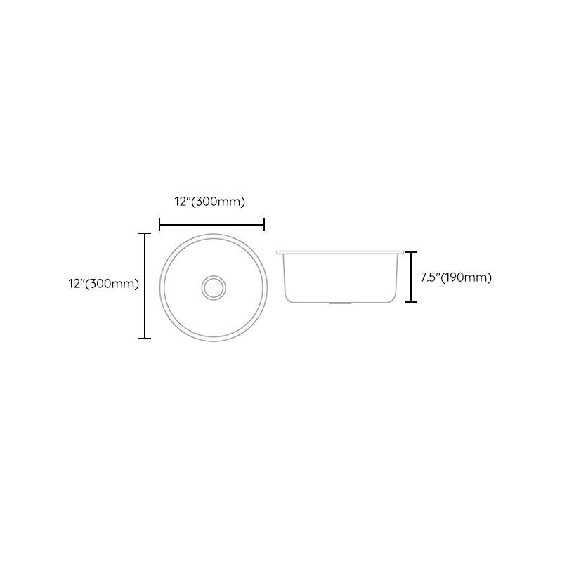 Modern Style Kitchen Sink Stainless Steel Round Shape Kitchen Sink