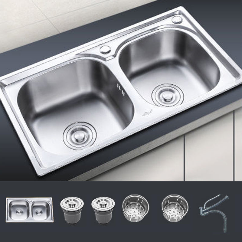 Contemporary Style Kitchen Sink Stainless Steel Kitchen Sink without Faucet