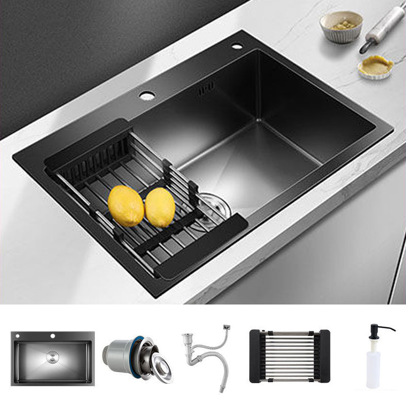 Contemporary Style Kitchen Sink Stainless Steel Kitchen Sink without Faucet