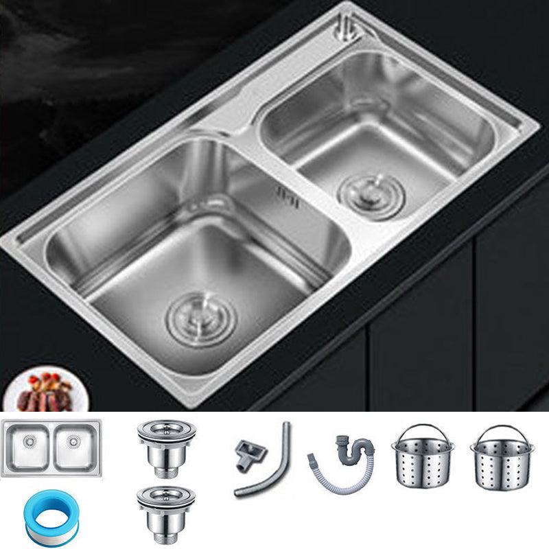 Contemporary Style Kitchen Sink Stainless Steel Kitchen Sink without Faucet