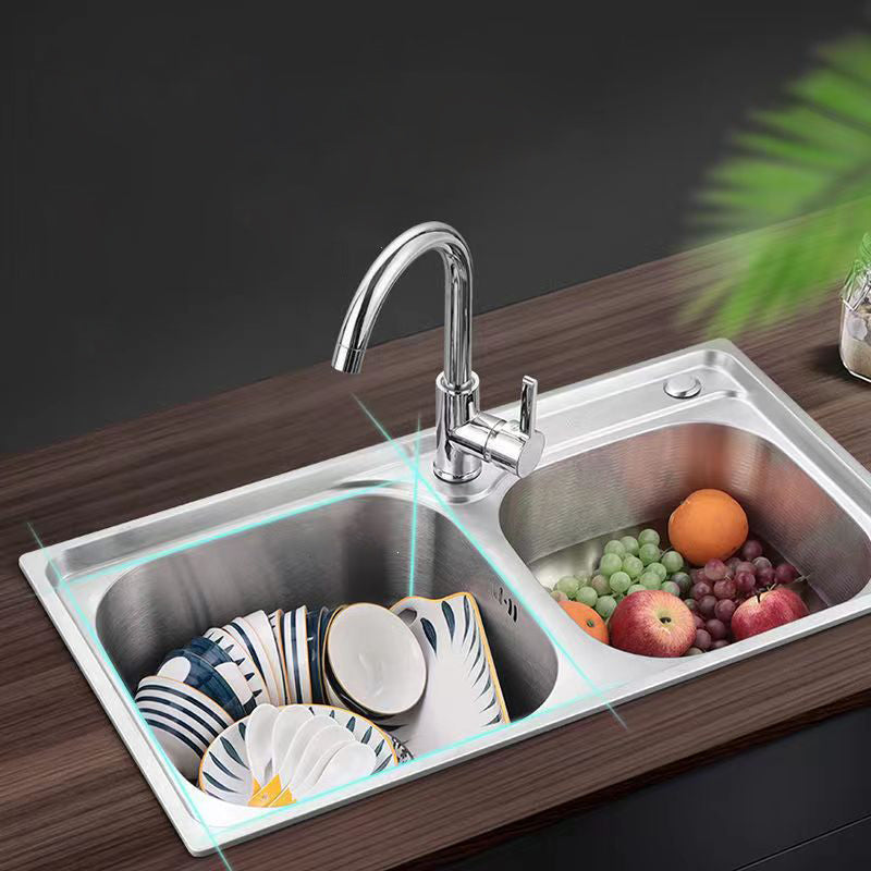 Contemporary Style Kitchen Sink Stainless Steel Kitchen Sink without Faucet