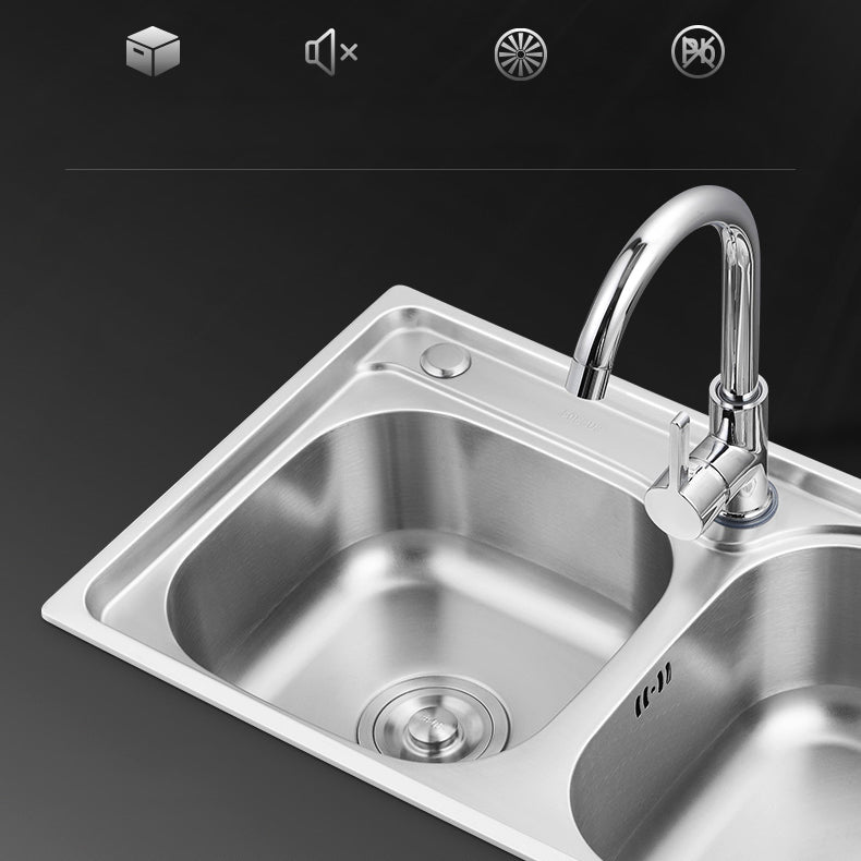 Contemporary Style Kitchen Sink Stainless Steel Kitchen Sink without Faucet