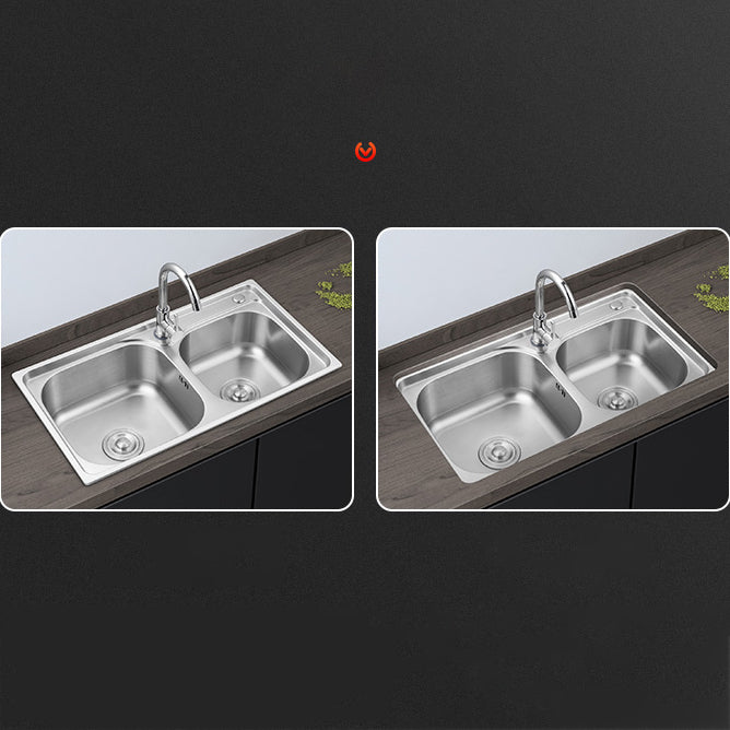 Contemporary Style Kitchen Sink Stainless Steel Kitchen Sink without Faucet