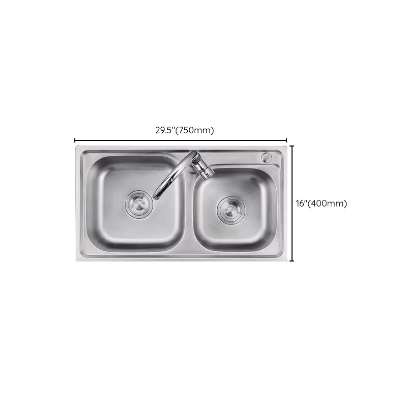 Contemporary Style Kitchen Sink Stainless Steel Kitchen Sink without Faucet