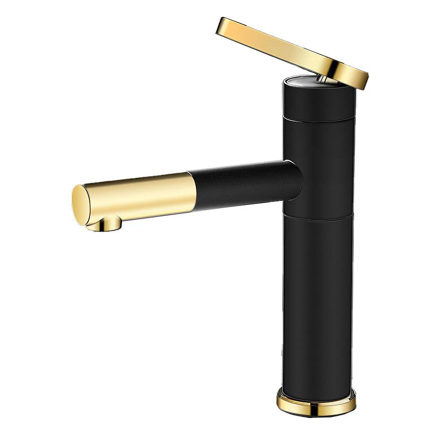 Lever Handle Faucet Glam Style Swivel Spout Faucet for Bathroom