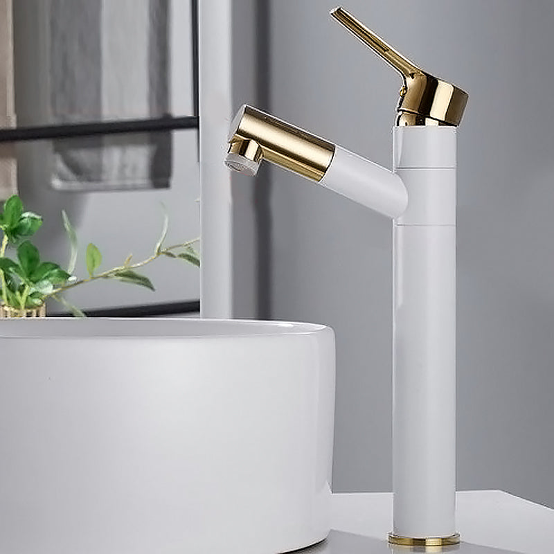 Swivel Spout Basin Faucet Pull-out Luxury Vanity Sink Faucet Circular Brass Faucet