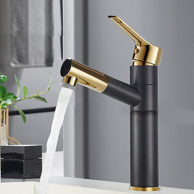 Swivel Spout Basin Faucet Pull-out Luxury Vanity Sink Faucet Circular Brass Faucet