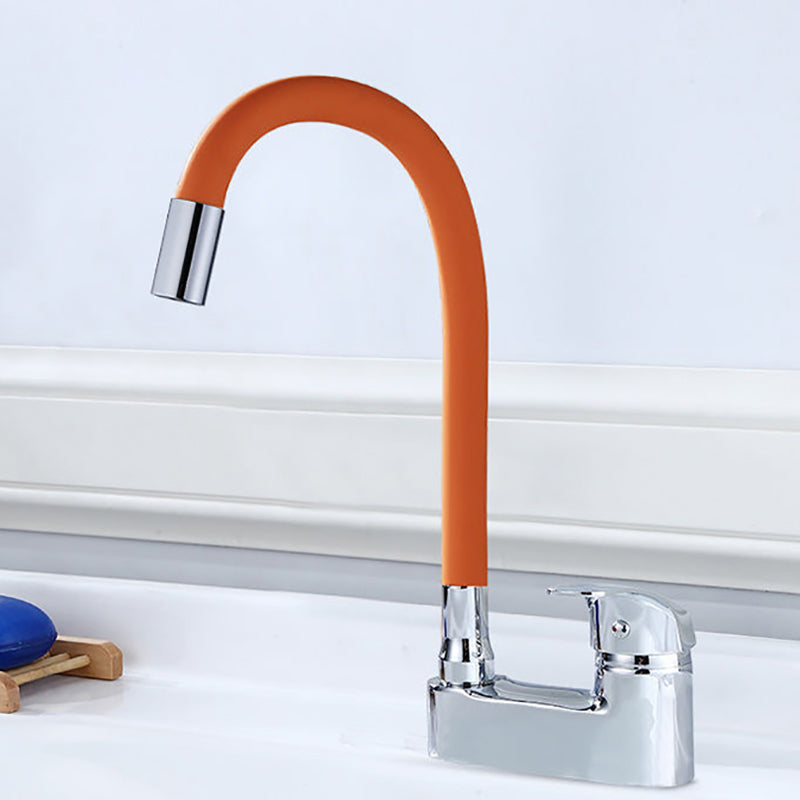 Modern Style Vessel Faucet Copper Single Handle High Arc Vessel Faucet