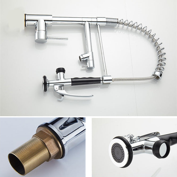 Modern Faucet Spring Swivel Drop down Lever Handle High Arc Kitchen Faucet