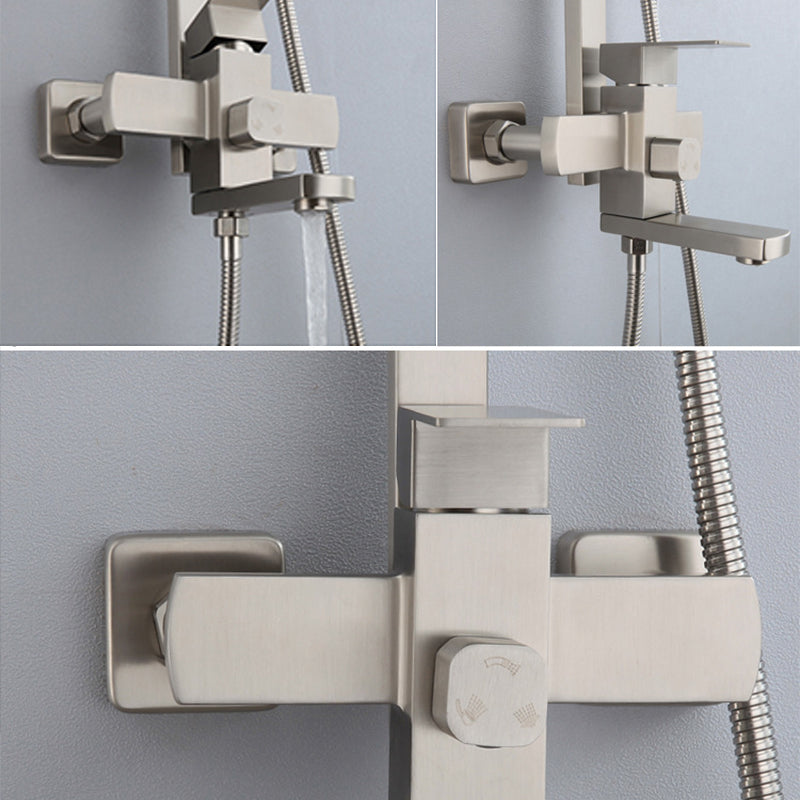 Modern Shower System Stainless Steel Temperature Control Wall Mounted Shower Set