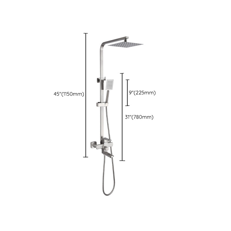 Modern Shower System Stainless Steel Temperature Control Wall Mounted Shower Set