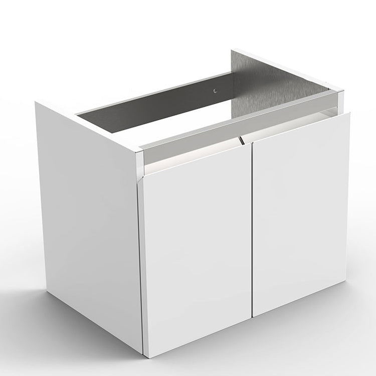 Modern Metal Bathroom Vanity Solid Color Wall Mount Vanity Cabinet in White