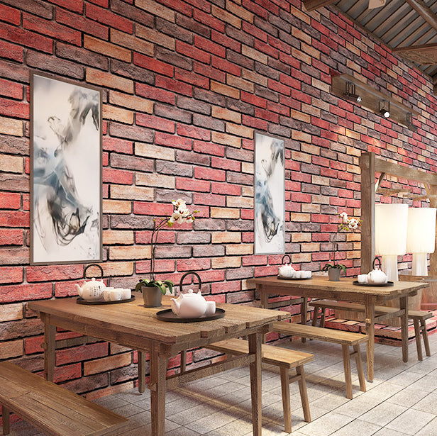 Industrial Wall Plank Brick Print Bathroom and Living Room Wall Panels