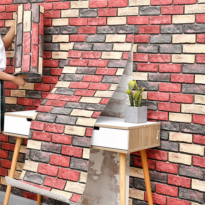 Industrial Wall Plank Brick Print Bathroom and Living Room Wall Panels