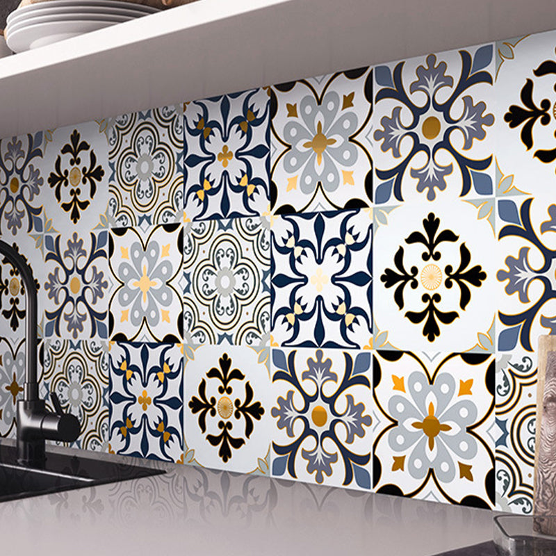 PVC Square Peel & Stick Mosaic Tile Multi-Color Kitchen and Bathroom Single Tile