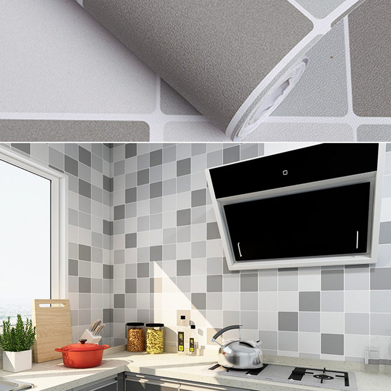 Modern Peel and Stick Tiles PVC Square Wallpaper for Kitchen and Bathroom Backsplash