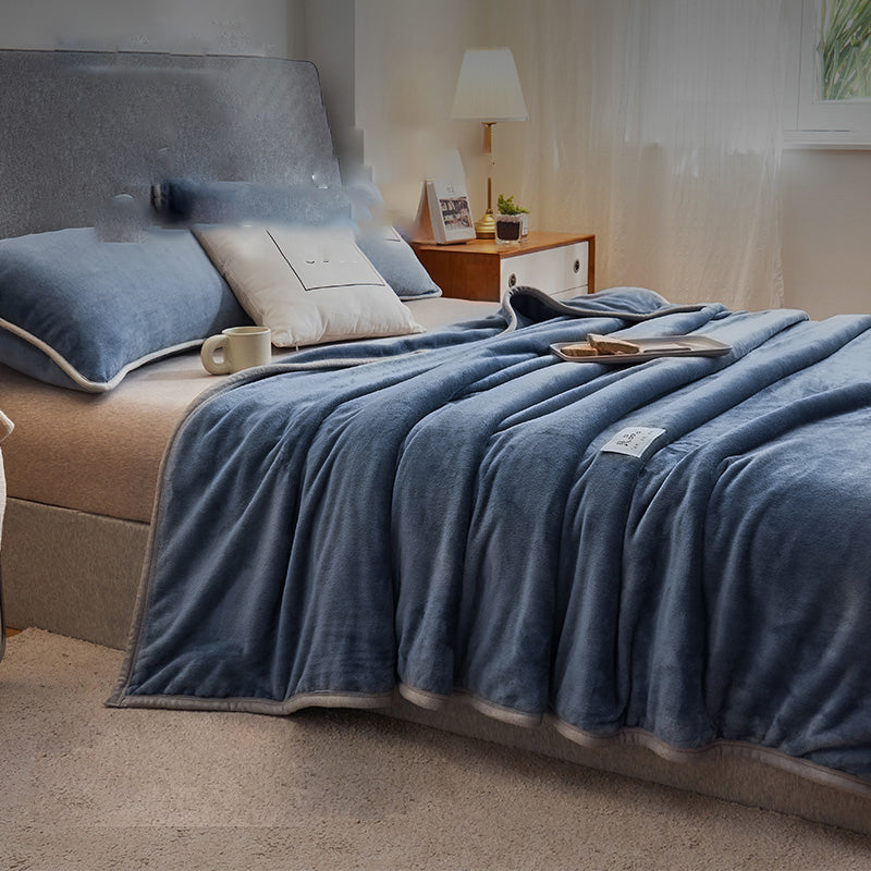 Fitted Sheet Flannel Solid Color Wrinkle Resistant Breathable Super Soft Bed Sheet Set