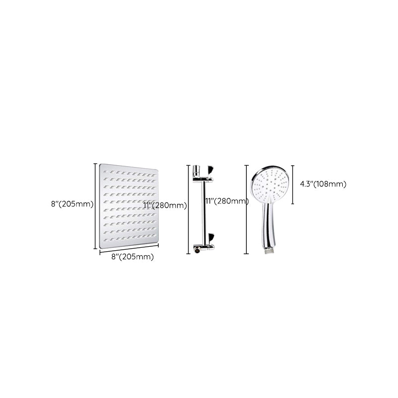 Contemporary Dual Shower Head Square High Arch Shower Head Combo in Chrome