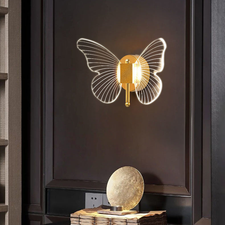 Modernism Butterfly Bath Vanity Lighting Metal Golden Vanity Lamp for Bathroom