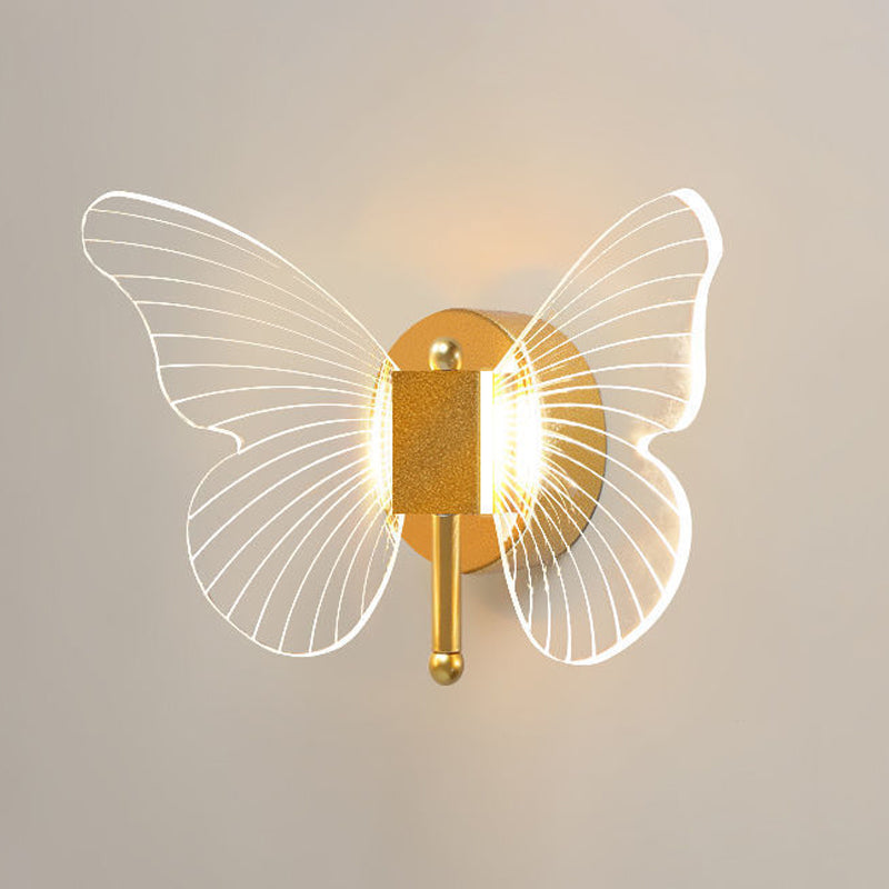 Modernism Butterfly Bath Vanity Lighting Metal Golden Vanity Lamp for Bathroom