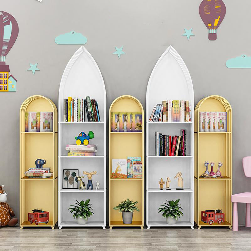 Standard Metal Bookshelf Contemporary Closed Back Bookcase with Shelves