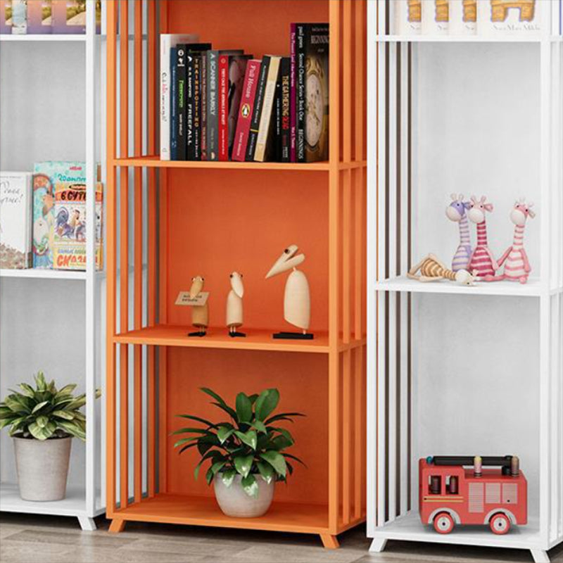 Standard Metal Bookshelf Contemporary Closed Back Bookcase with Shelves