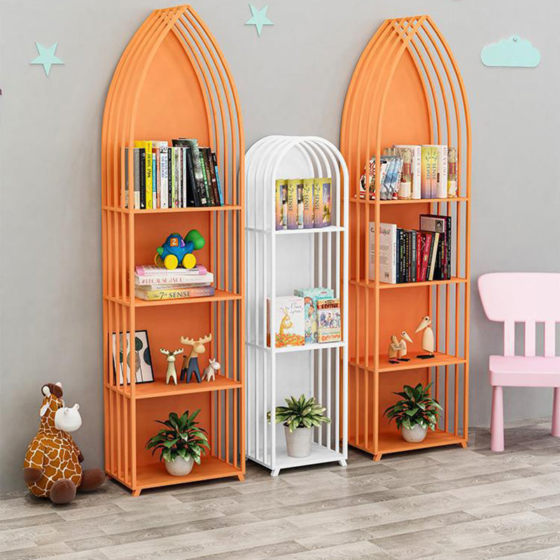 Standard Metal Bookshelf Contemporary Closed Back Bookcase with Shelves