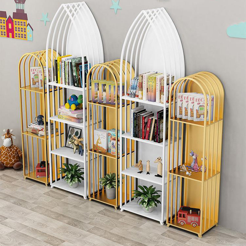 Standard Metal Bookshelf Contemporary Closed Back Bookcase with Shelves