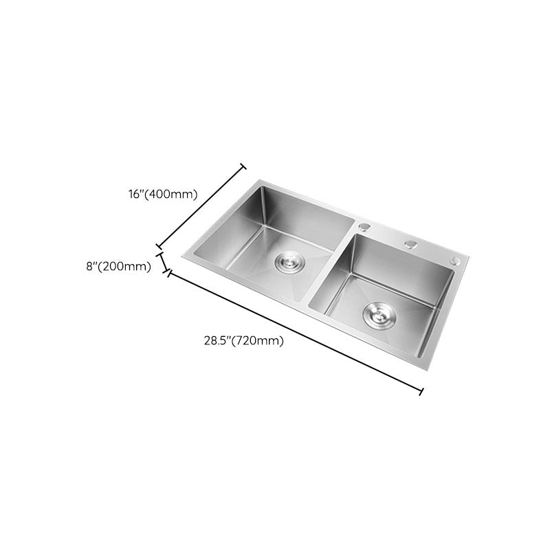 3 Holes Kitchen Sink Rectangle Stainless Steel Sink With Strainer