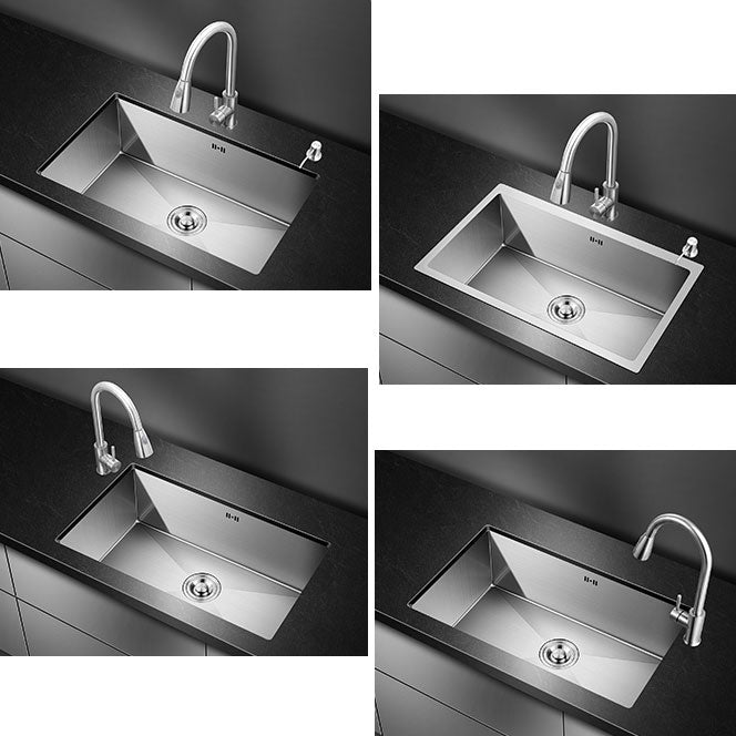 Rectangle Stainless Steel Sink Single Bowl Undermount Kitchen Sink