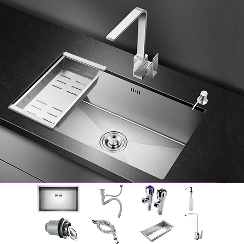 Rectangle Stainless Steel Sink Single Bowl Undermount Kitchen Sink