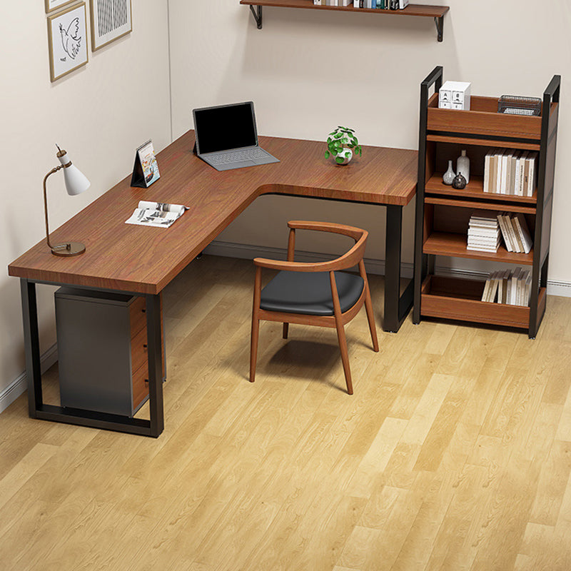 Industrial Solid Wooden Writing Desk L-Shape Office Desk for Office