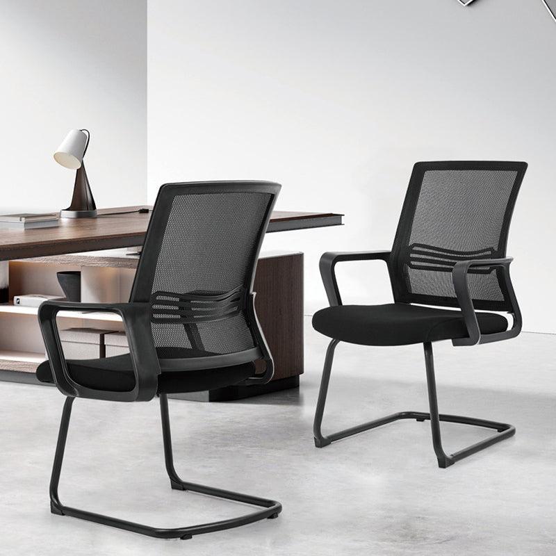 Contemporary Mesh-back Conference Chair Fixed Arms Task Chair for Office