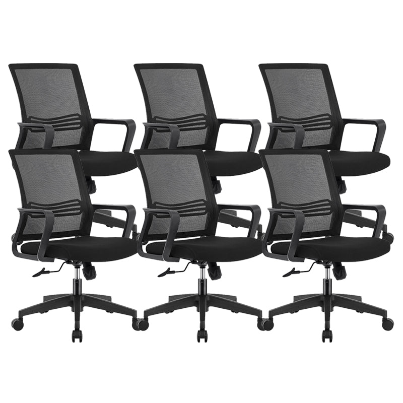 Contemporary Mesh-back Conference Chair Fixed Arms Task Chair for Office